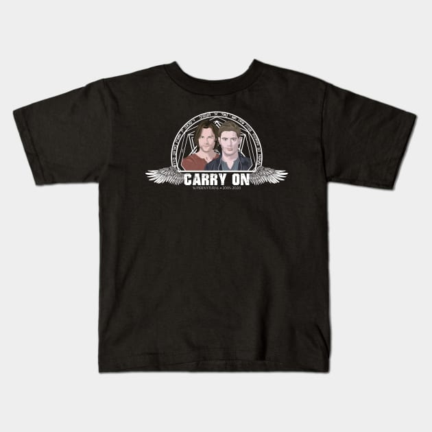 Carry On Winchesters Kids T-Shirt by potatonomad